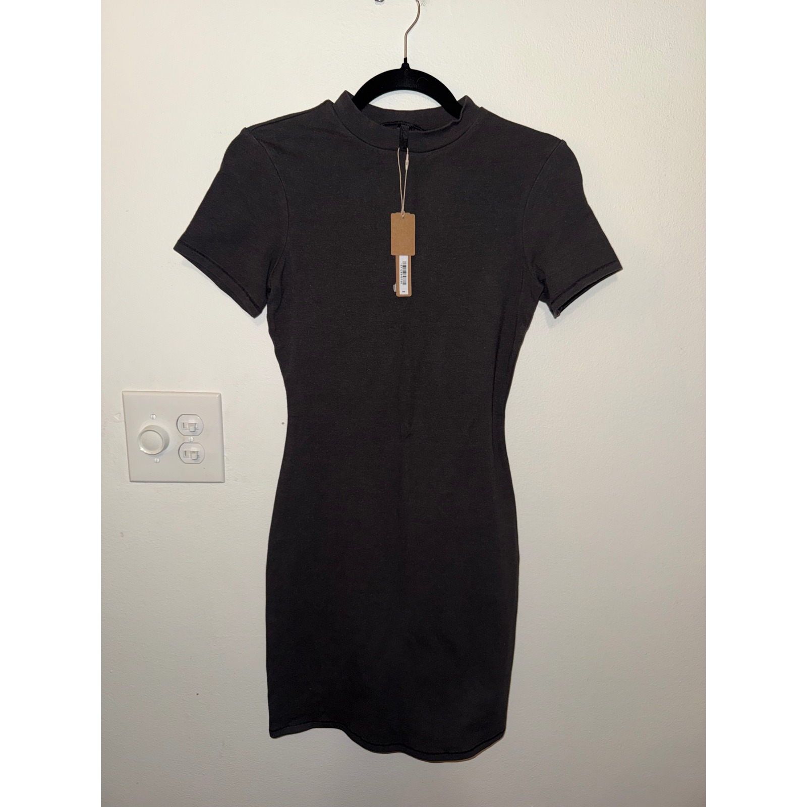 Skims Outdoor Mockneck Mini Dress Washed Onyx Size Xs Nwt